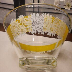 MOD MCM Anchor Hocking Daisy Flower Power Serving/Chip Bowl USA